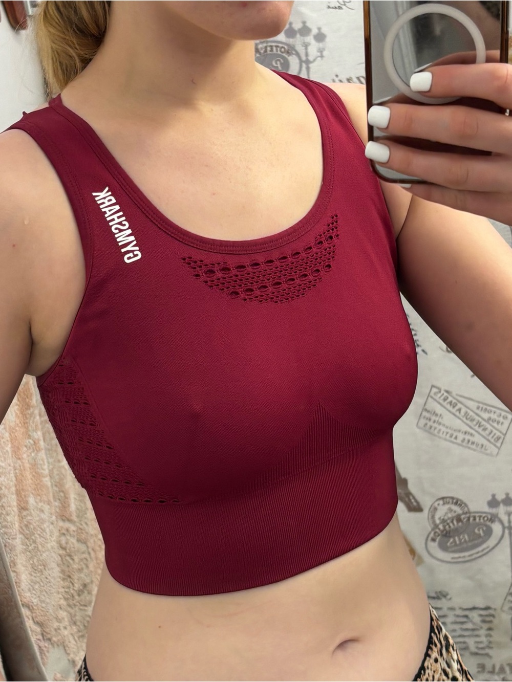 Gymshark Seamless Crop Sports Bra - Burgundy Wine